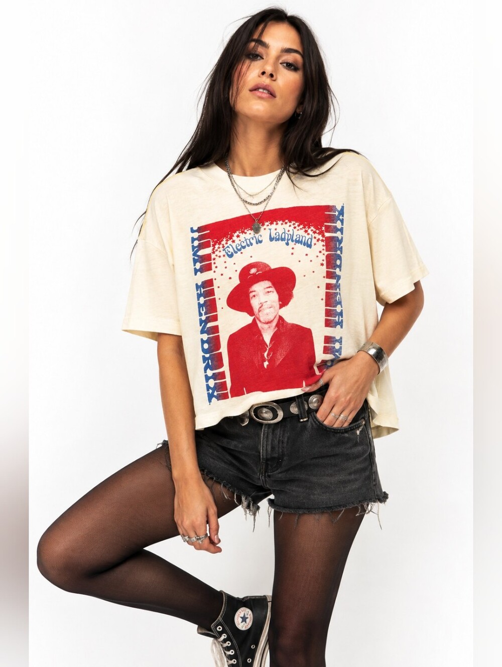 Junk Food Jimi Hendrix Electric Ladyland Graphic Tee Cream Size L